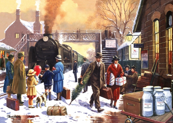 Puzzle Ravensburger: locomotora en ruido blanco, 1000 piezas