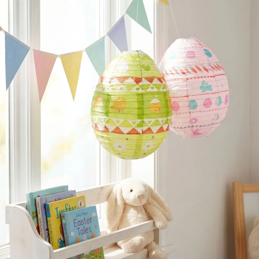 Farolillo de papel de Pascua con forma de huevo, 30 cm