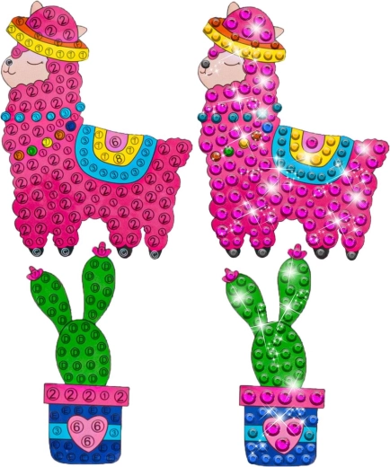 20 pegatinas holográficas con alpaca y llama