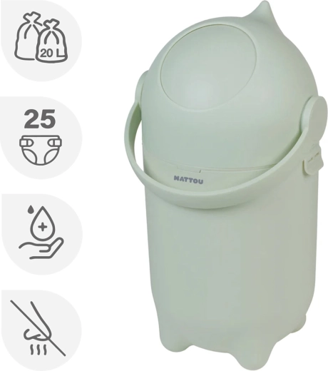 Nattou cubo para pañales Dropy blanco 20 l