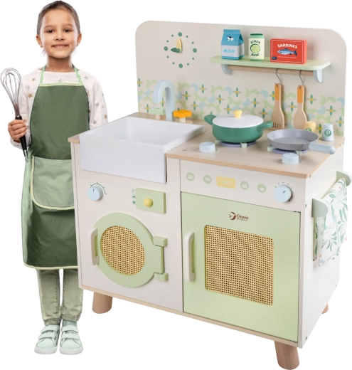 Cocina multifuncional de madera XXL con lavadora y accesorios Classic World