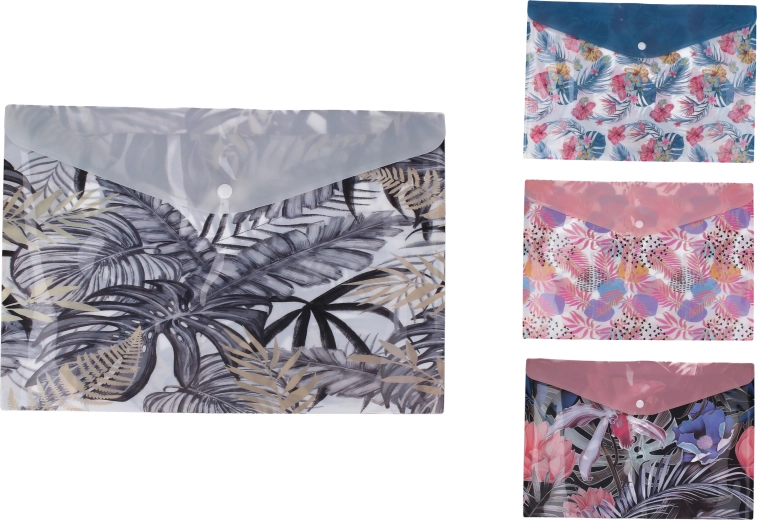Carpeta con broche 32 × 25 cm – mix de motivos florales