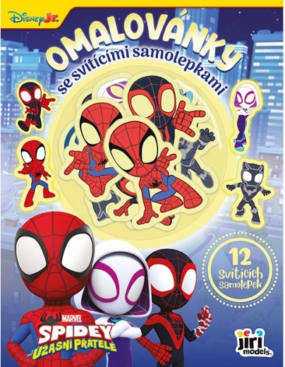 Libro para colorear con pegatinas luminosas Spidey