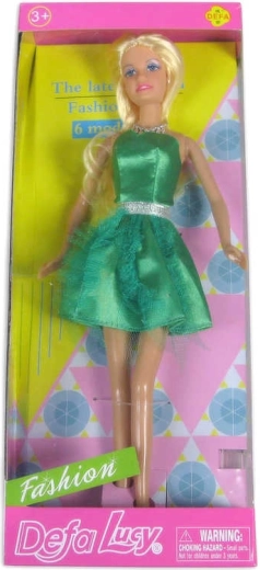 Muñeca Defa Lucy con vestido de cóctel verde en caja