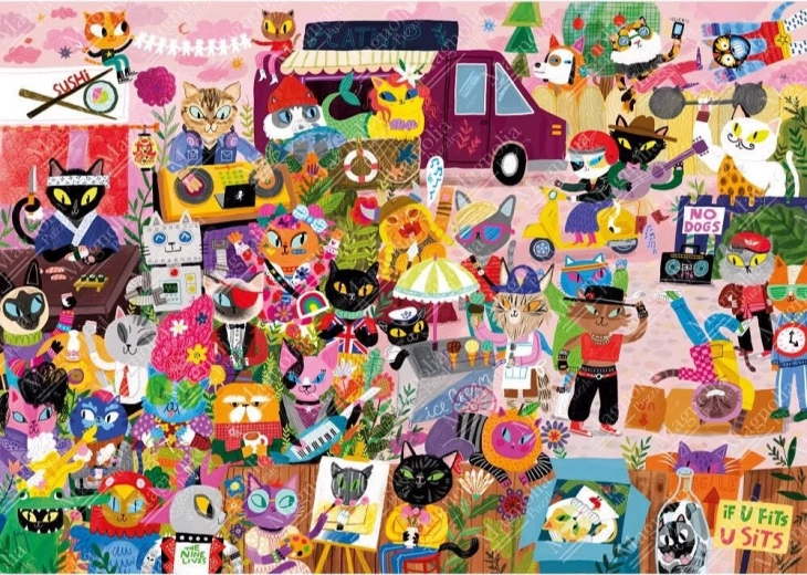 Puzzle Magnolia multitud de gatitos 1000 piezas