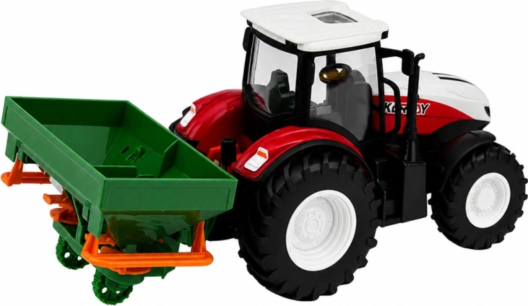 Tractor realista con sembradora