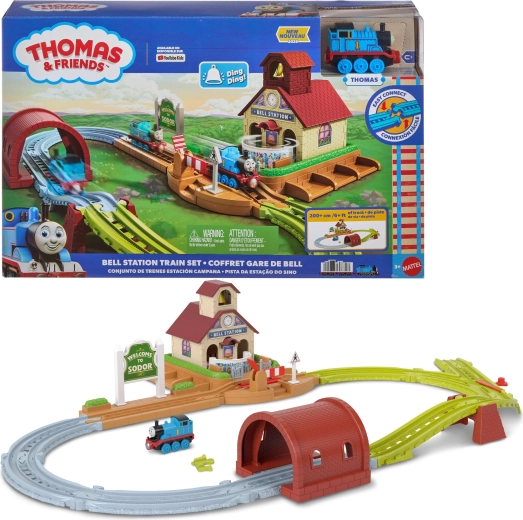 Fisher-Price Thomas & Friends set de vías con la estación Dzwonkowo y la locomotora Tomás