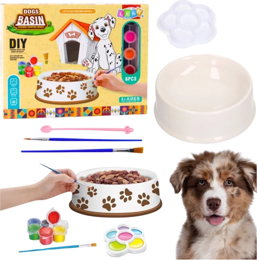 Set creativo para pintar un cuenco para perro, 6 piezas