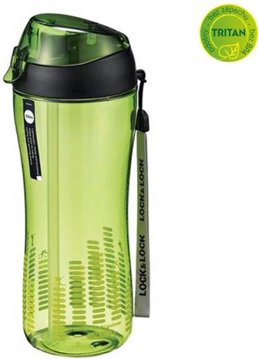 Botella deportiva con tapa lock de 550 ml con pajita de silicona – verde