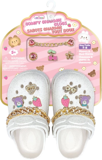 Sandalias infantiles blancas con accesorios decorativos (talla 27–28)