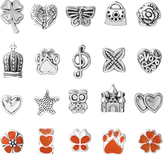 Amplia selección de colgantes (charms) detallados