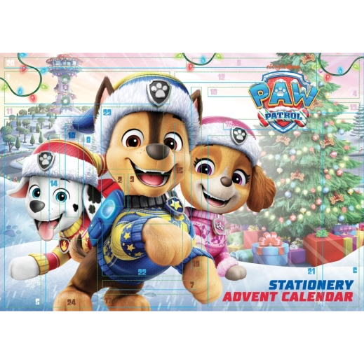 Calendario de Adviento de La Patrulla Canina con material de papelería