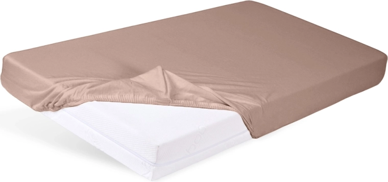 Sábana bajera de jersey Babymatex para cuna 60 × 120 cm ecru (marfil) – marrón claro