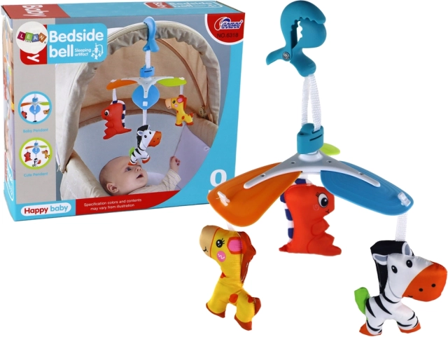 Colorido carrusel para niños con animalitos con clip
