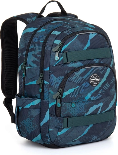 Mochila estudiantil Topgal VIKI en diseño azul-turquesa