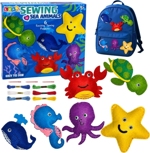 Kit creativo de costura de fieltro – animales marinos (6 uds.)