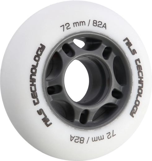 Ruedas mate para patines en línea NILS Extreme 72 mm 82A, blancas, set de 4 uds.
