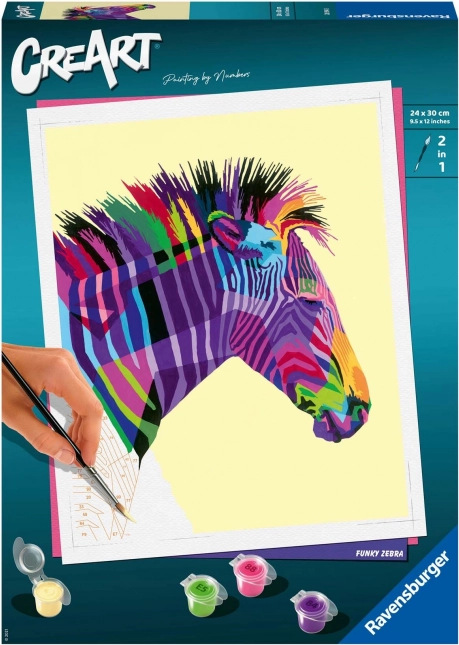 Creart: pintar por números – cebra funky