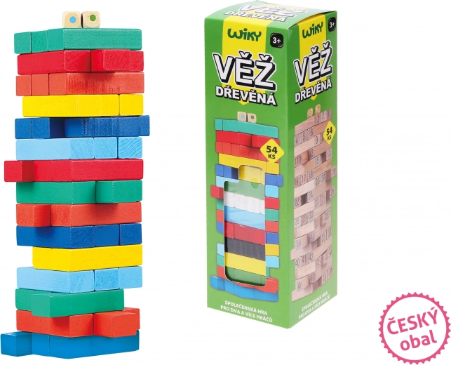 Torre de madera colorida para niños