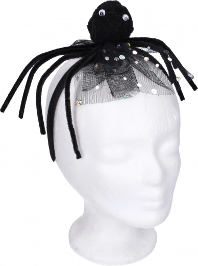 Diadema de carnaval con araña negra
