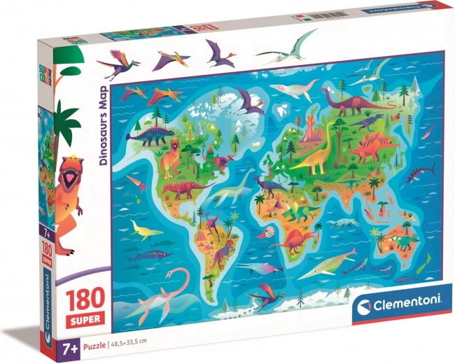 Clementoni puzzle mapa de dinosaurios 180 piezas