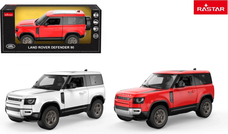 Modelo metálico de coche Land Rover Defender 90 1:24 Rastar blanco