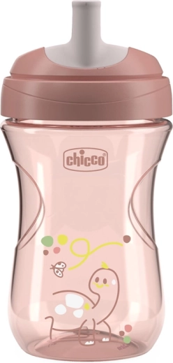 Vaso Chicco Advanced con boquilla de pajita rosa, 266 ml
