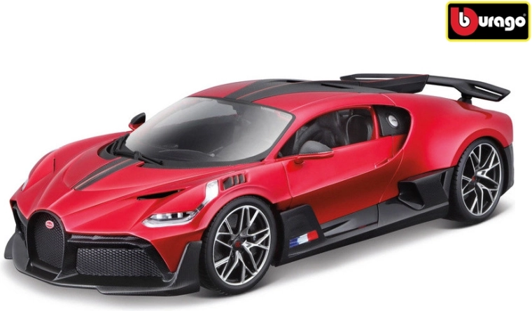 Modelo de coche Bugatti Divo a escala 1:18, rojo metalizado