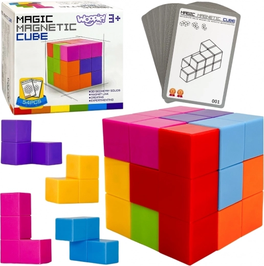 Cubo tetris magnético Woopie con tarjetas de desafíos