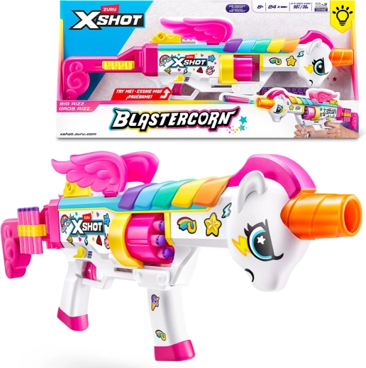 X-SHOT Blastercorn Series 1 Rizz – bláster infantil de espuma (24 dardos)