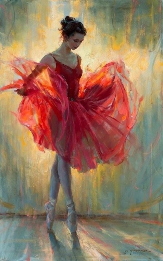 Pintura de diamantes Norimpex Bailarina de rojo 30 × 40 cm