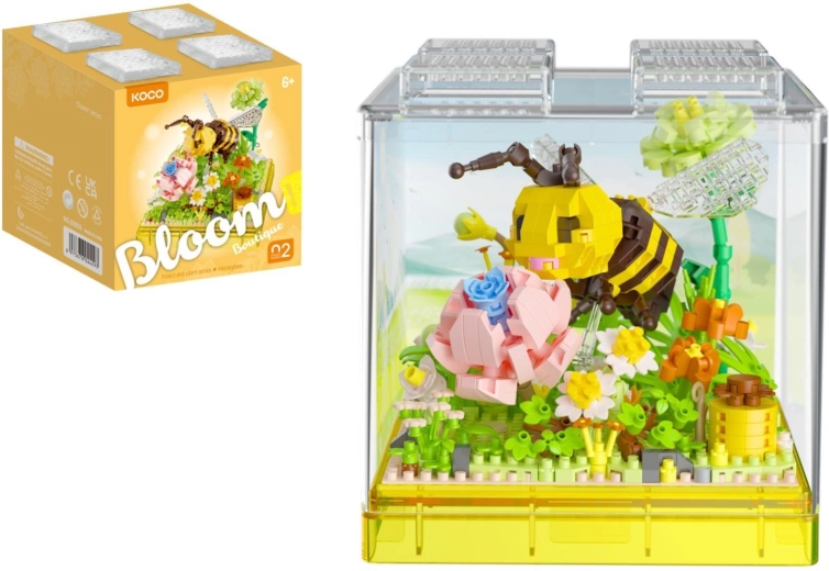 Mini kit de construcción KOCO abeja en caja transparente, 688 piezas
