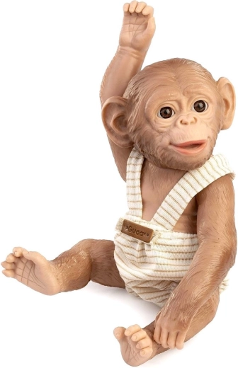 Bebé mono realista Guca Reborn con cuerpo totalmente de vinilo, 25 cm