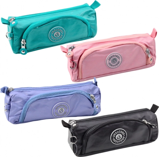 Estuche escolar con dos compartimentos y colgante