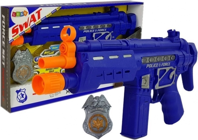 Set de policía – pistola y placa con efectos de luz y sonido 37 cm