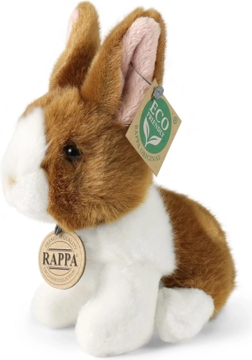 Conejo de peluche sentado Eco-Friendly 16 cm – Blanco y marrón