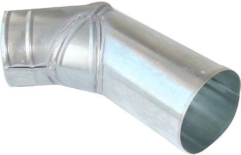 Codo V de 80 mm de acero galvanizado