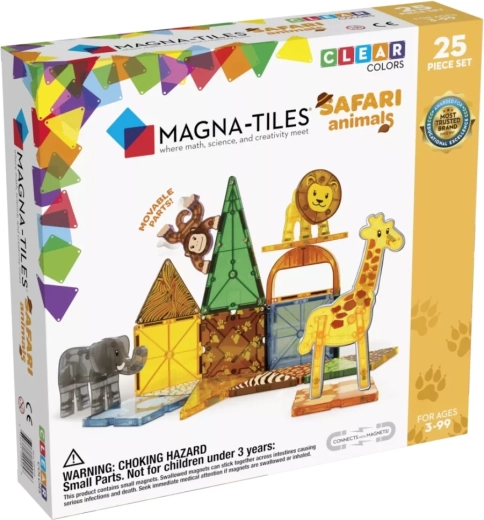 Magna-Tiles animales de safari, construcción magnética de 25 piezas