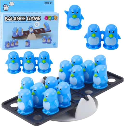 Juego educativo de equilibrio de pingüinos para niños – azul
