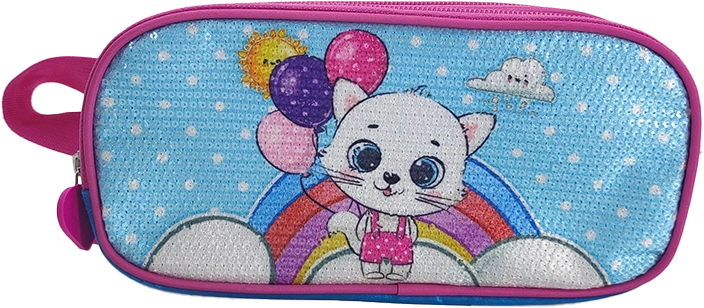 Estuche Gatita con globos 23 cm