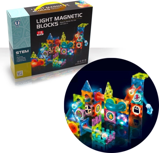 Pista de canicas magnética luminosa 75 piezas