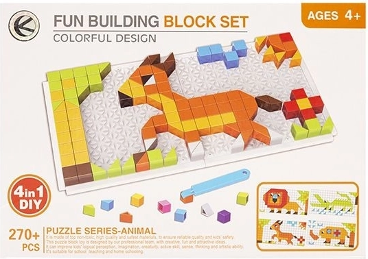 Puzle infantil 4 en 1 animales 270 piezas