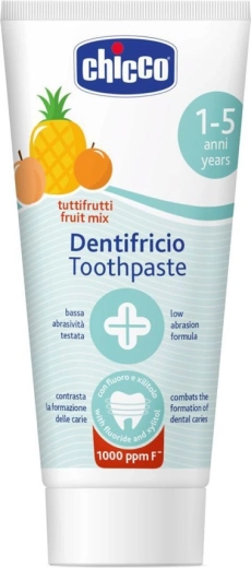 Pasta dental infantil Chicco mezcla de frutas con flúor 50 ml (1–5 años)