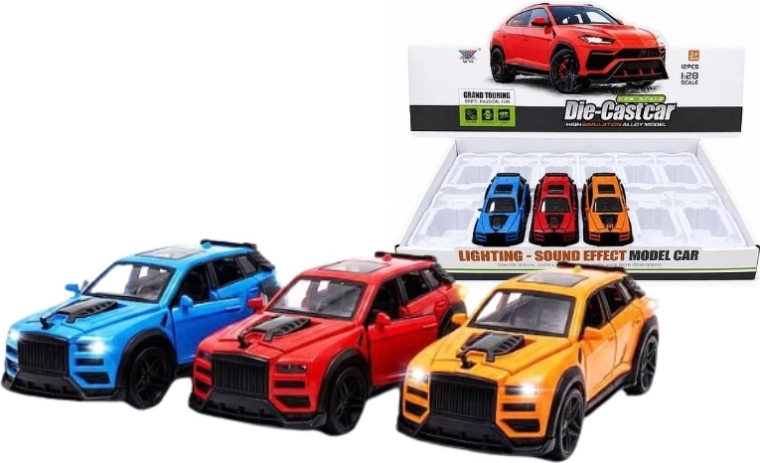 Coche todoterreno HX266 con 3 ruedas, efectos de luz y sonido, 19 cm