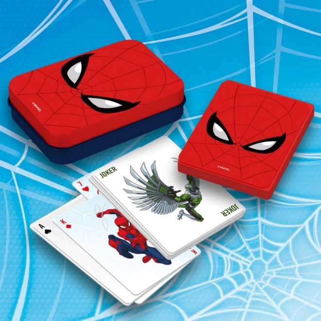 Cartas de juego Spiderman en caja metálica