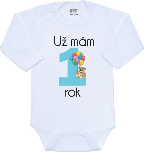 Body infantil con estampado New Baby Ya tengo 1 año, azul, talla 86