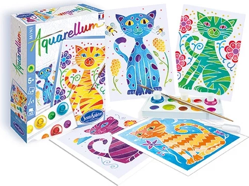 Sentosphere set creativo de acuarela Aquarely mini Gatos