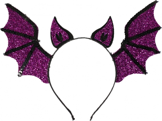 Diadema morada con alas de murciélago para Halloween