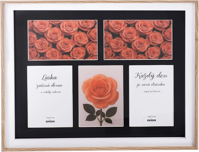 Multimarco de madera beige para 5 fotos 10 × 15 cm, 40 × 34 cm