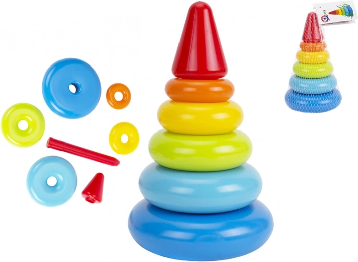 Pirámide con anillas de 20 cm para niños a partir de 12 meses